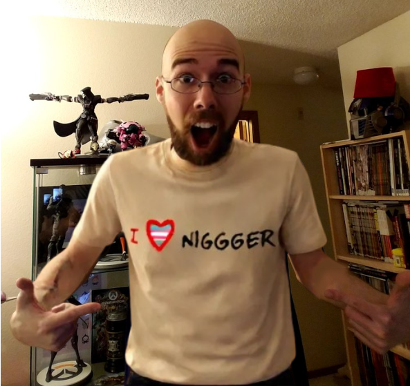 shirtjak, irl soyjaks, arm, bald, balding, beard, beige shirt, book, bookshelf, clothes