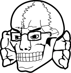 chudjak, angry, bone, bones, glasses, nazism, skull, skull and bones, teeth, totenkopf
