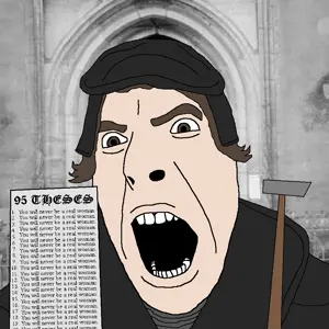 cobson, /his/, angry, brown eyes, brown hair, christianity, clothes, hair, hat, history