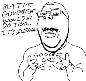 gapejak, wholesome soyjak, confused, goodest goy, goy, mustache, white background, white shirt