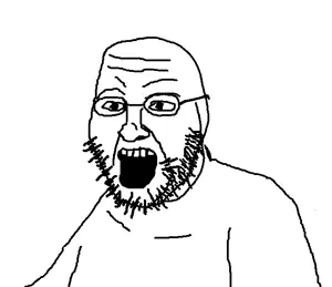 unknown, glasses, open mouth, soyjak, stubble, thumbnail, xplodin apple, youtube, youtube thumbnail, youtuber
