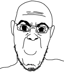 SoyBooru.com - 119925 - aliased angry big_eyes big_lips buck_teeth disgusted ear fixed glasses open_mouth soyjak stubble template transparent_background variant_halojak.png