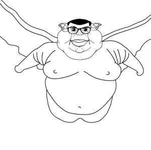 fatbvllorsomething, brandon, meximutt, branigger, closed mouth, ear, fat, flying, flying nigger, glasses