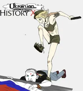 marichka, kuzjak, anger mark, bloodshot eyes, country, crying, flag, glasses, nazism, open mouth