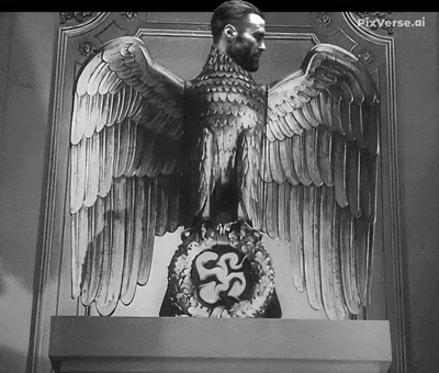 gigachad, animal, animated, beak, bird, black and white, claw, eagle, europe, fascism