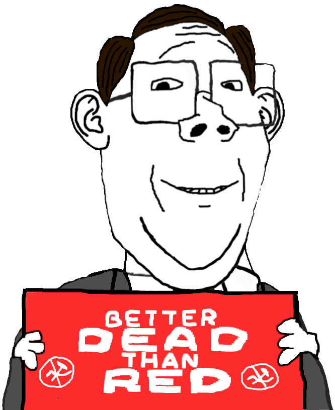 gapejak, protestantjak, wholesome soyjak, anti communism, anti communist, anti communist action, better dead than red, brown hair, closed mouth, clothes