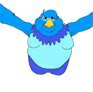 martlet, brandon, branigger, animal, anthro, beak, bird, blue skin, fat, feather