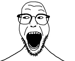 unknown, beard, glasses, open mouth, stubble, white background
