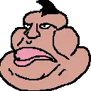 meximutt, yt emote jaks, brown skin, chin, closed mouth, double chin, emoticon, fat, hair, head