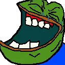 pepe, yt emote jaks, amphibian, animal, blue shirt, closed eyes, emoticon, frog, green skin, kekking