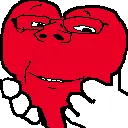 gapejak, wholesome soyjak, yt emote jaks, emoticon, glasses, hands, heart, nose, smile, transparent background