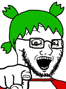 soyak, soyak (crazed), 4chan, 4cuck, anime, crazed, glasses, green hair, hair, open mouth
