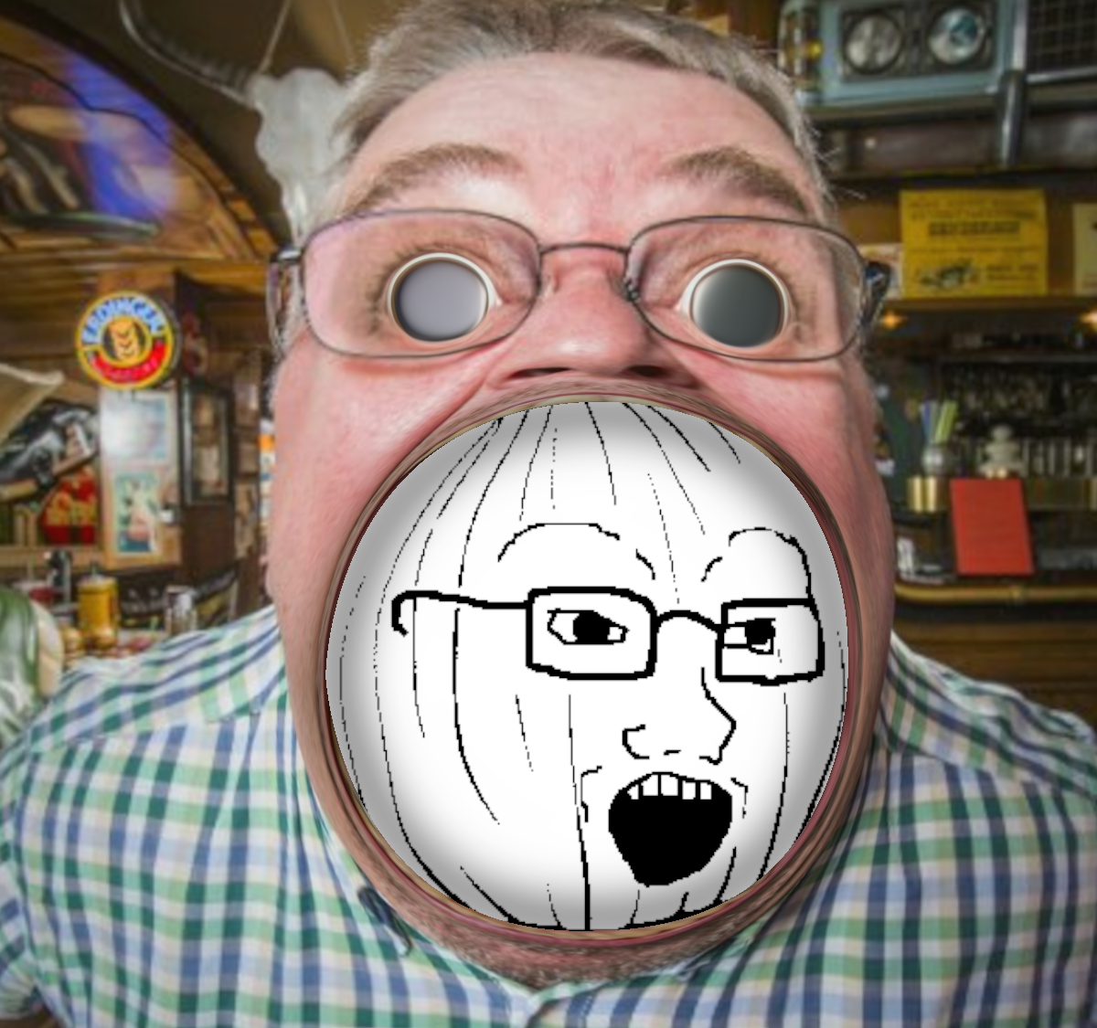 bernd, soyak, oh my god she is so attractive, irl soyjaks, bernd schmidt, deformed, distorted, eating, eyebrows, glasses