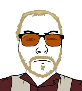 uncjak, angry, bald, big lebowski, clothes, frown, glasses, red shirt, stubble, sunglasses