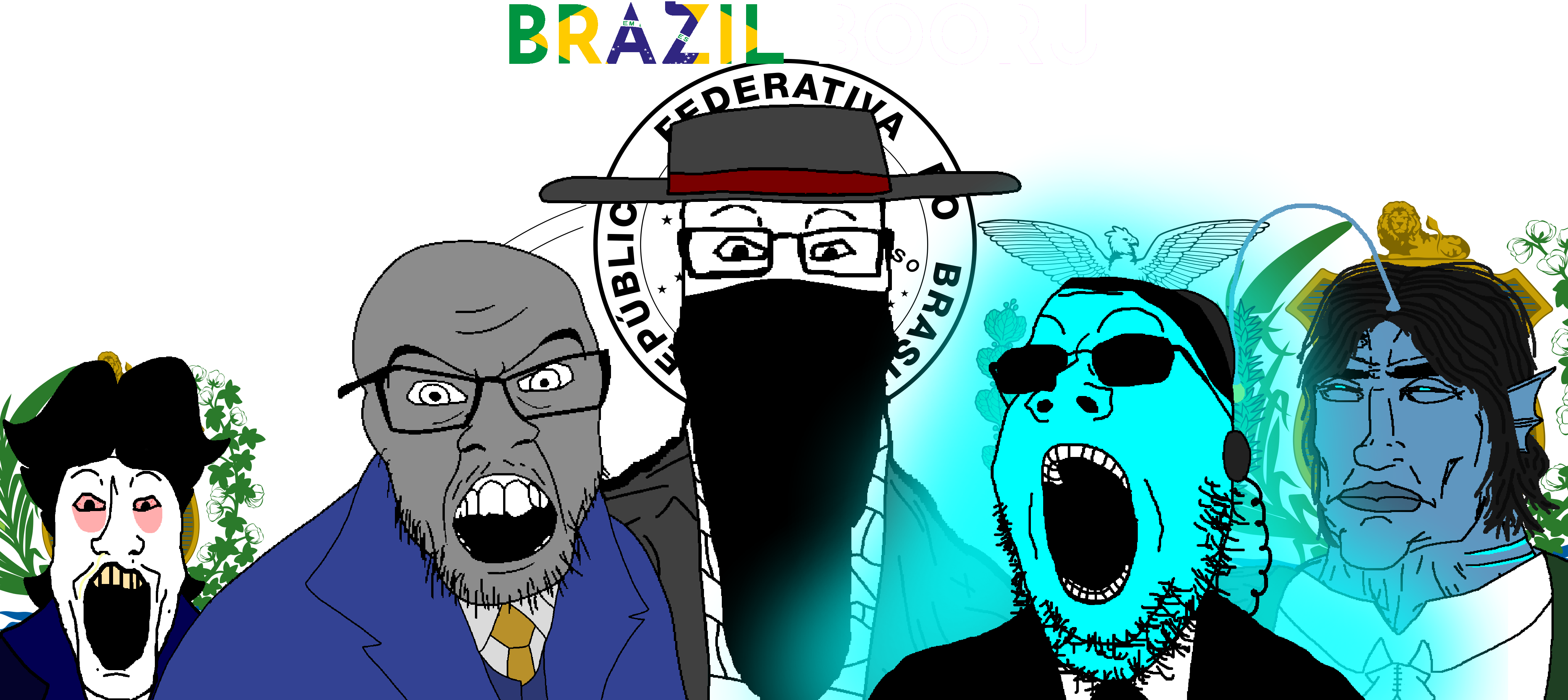 chudjak, feraljak, gapejak, markiplier soyjak, longplier, perceptive chud, bandana, bloodshot eyes, brazil, clothes