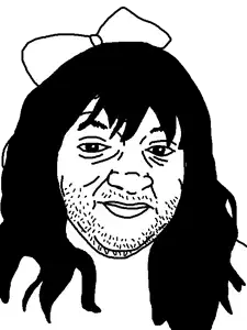 alicia, kassandra, alicia xisters, bow, hair, stubble, tranny, uncolored skin