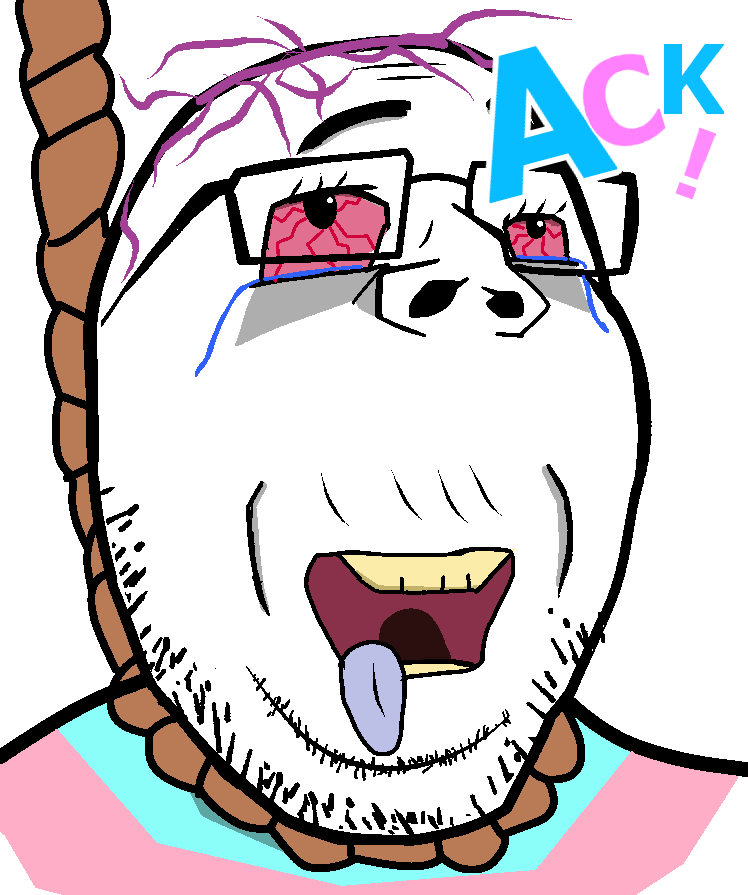 gapejak, nujak, ack, ack!, bloodshot eyes, crying, glasses, hanging, letters, mustache