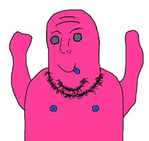 norwegian, flubbert, admin, arms up, button eyes, nipple, pink skin, tongue, white background, doll