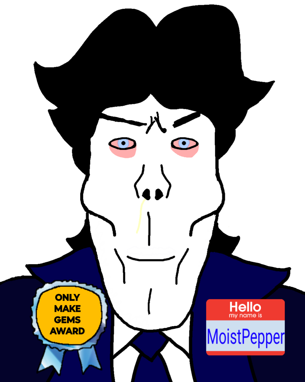 markiplier soyjak, euroaryan, euromutt, euromutt, award, bloodshot eyes, blue eyes, clothes, gem award, hair