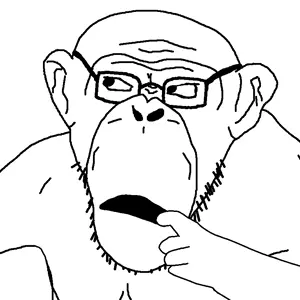SoyBooru.com - 437 - animal arm ear glasses monkey open_mouth soyjak stubble template variant_monkeyjak.png