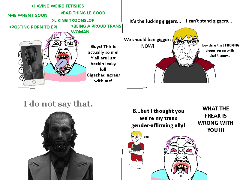 gigachad, nate higgers, bernd, markiplier soyjak, soyak, natejak, punisher face, angry, crying, greentext