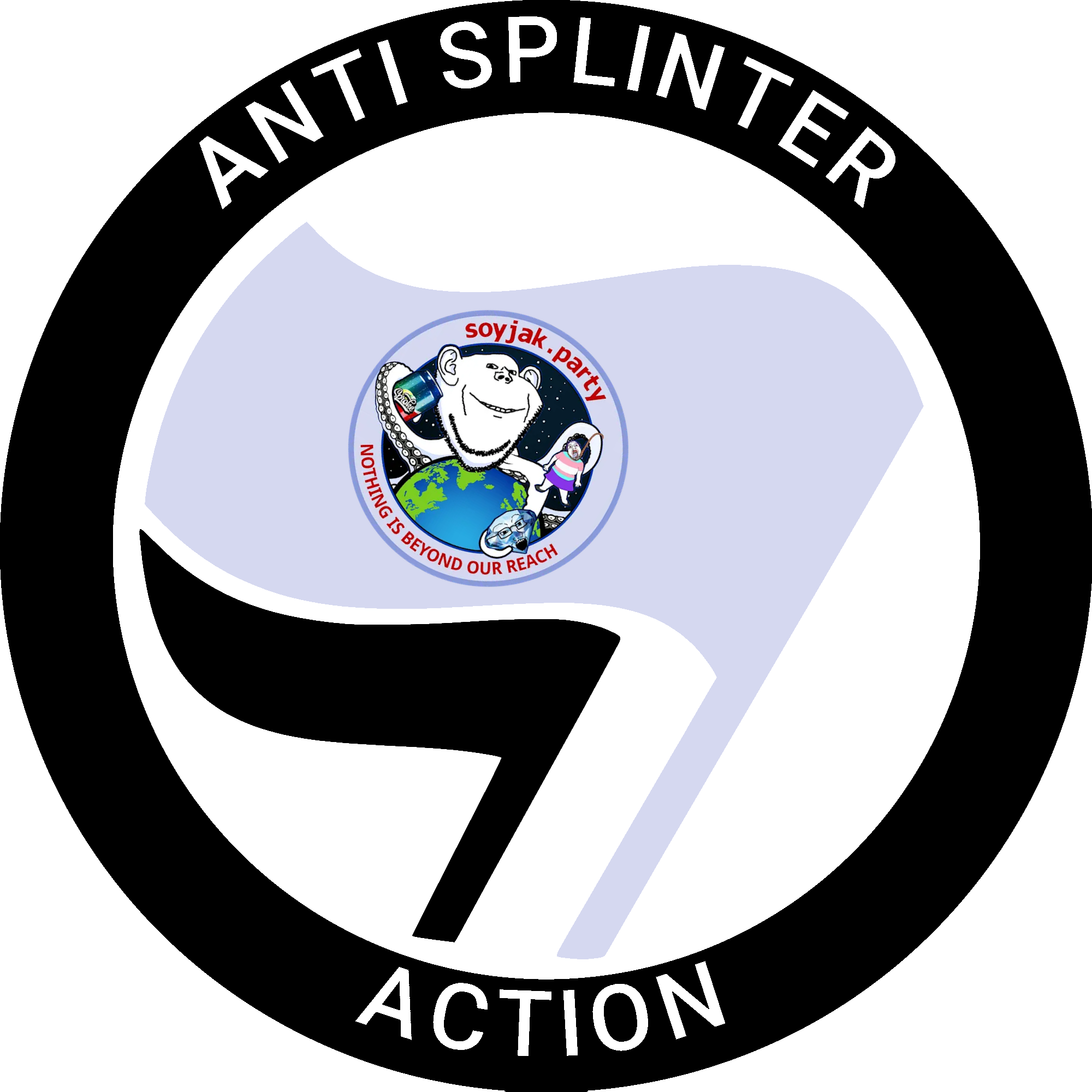 bernd, impish soyak ears, soyak, antifa, bloodshot eyes, closed mouth, crying, ear, emblem, english text