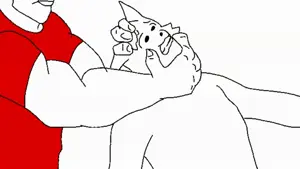 boykisser, chudjak, animated, blood, death, furry, punch, rock, swastika, total furry death