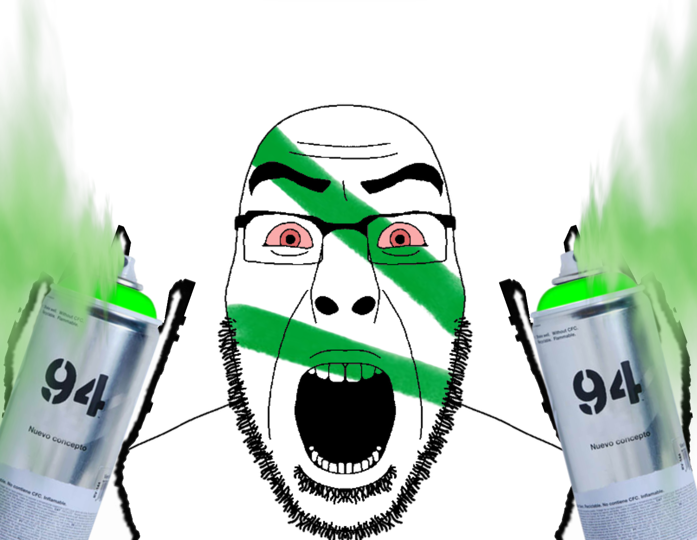cobson, cobson front2, 94, beard, bloodshot eyes, brap, eyebrows, gaping mouth, glasses, green