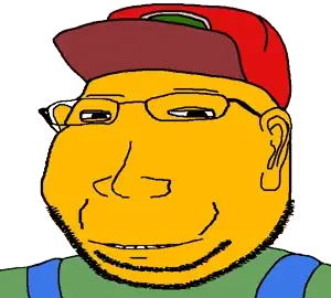 gapejak, massjak, wholesome soyjak, cap, clothes, ear, glasses, hat, smile, sneed