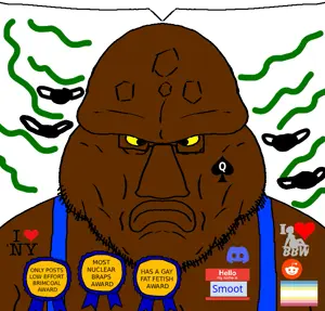 SoyBooru.com - 148000 - angry bbw eyes fat forehead_mark glasses i_heart_ny lips looking_at_you meta_namefags my_name_is_(sticker) nose obese overalls shirtless smoot_(user) speech_bubble speech_bubble_empty stubble variant_disgusting_t (1).png