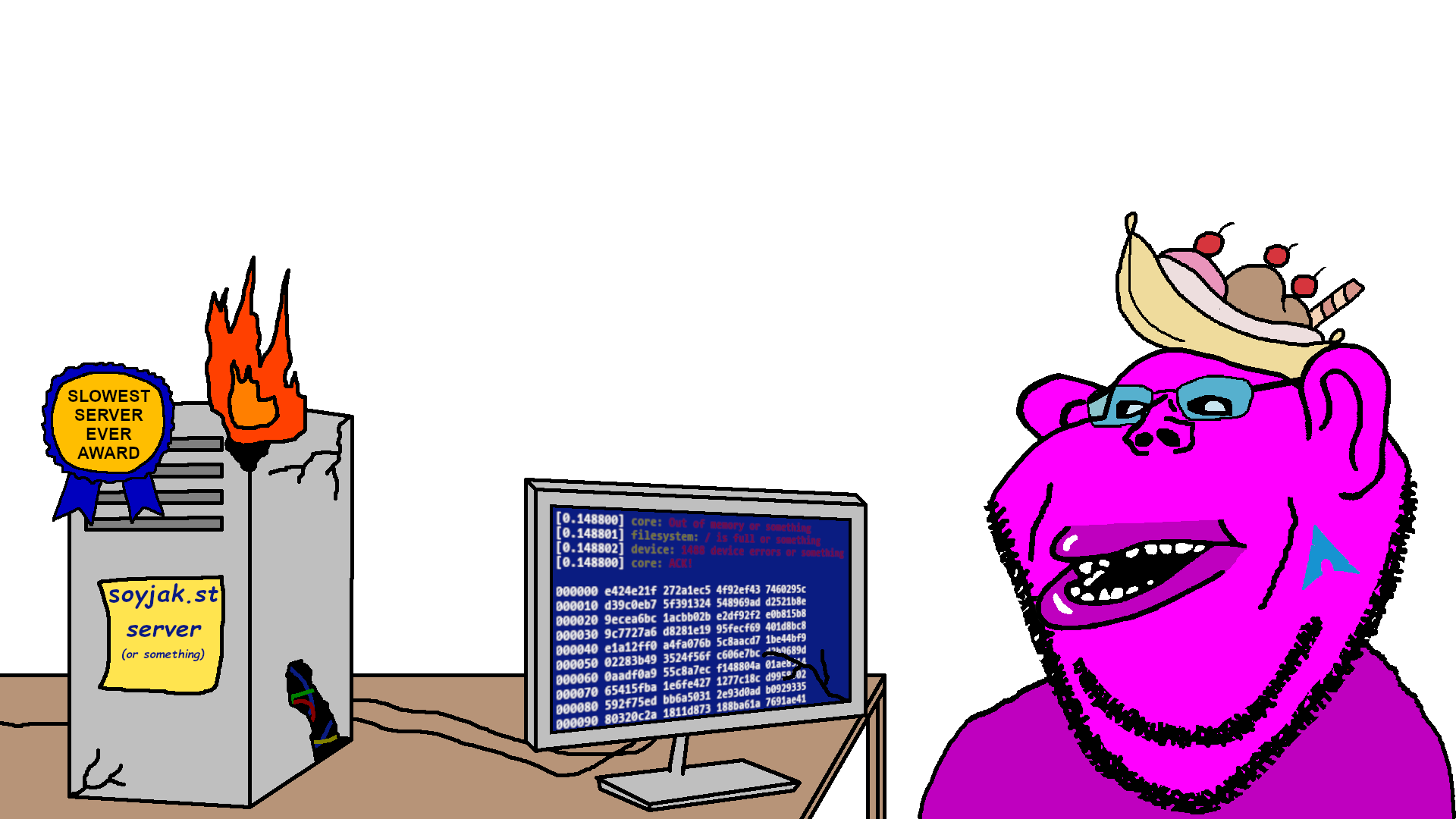 impish soyak ears, impish amerimutt, amerimutt, arch linux, arch linux logo, award, banana, banana split, banana split ice cream, big lips