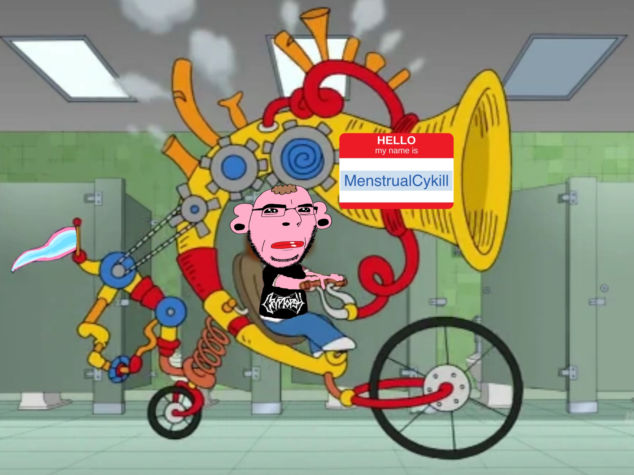 meg griffin, cobson, bicycle, big lips, brown hair, closed mouth, clothes, cryptopsy, glasses, hair