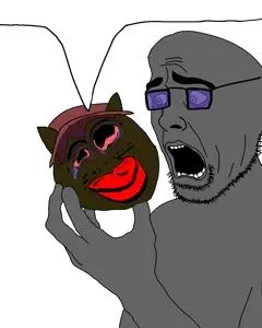 chudjak, talkingballsoyjak, jartycuck, patrick, 2soyjaks, ball, brown skin, crying, holding object, lips