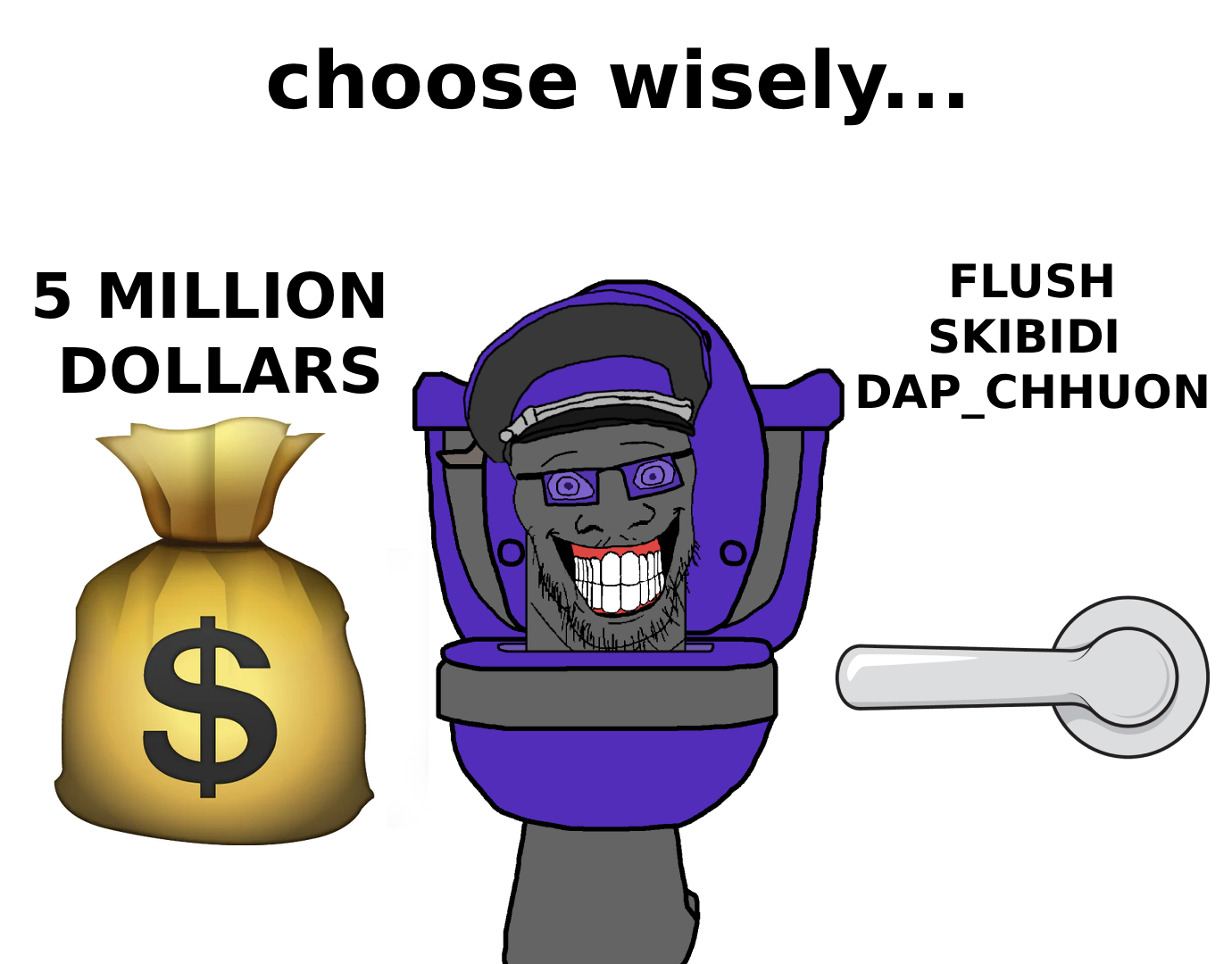 feraljak, skibidi soyjaks, black text, cap, choose wisely, cleavage, clothes, dap chhuon is a skibidi ahh diddy blud from ohio, emoticon, eyebrows