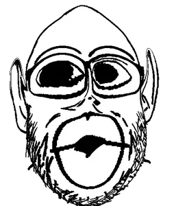 dersoylentdrinker, nojak, nogoblin, big lips, deformed, distorted, glasses, lips, looking to the left, stubble