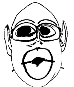dersoylentdrinker, nojak, nogoblin, big lips, ear, glasses, lips, looking to the left, no beard, small nose