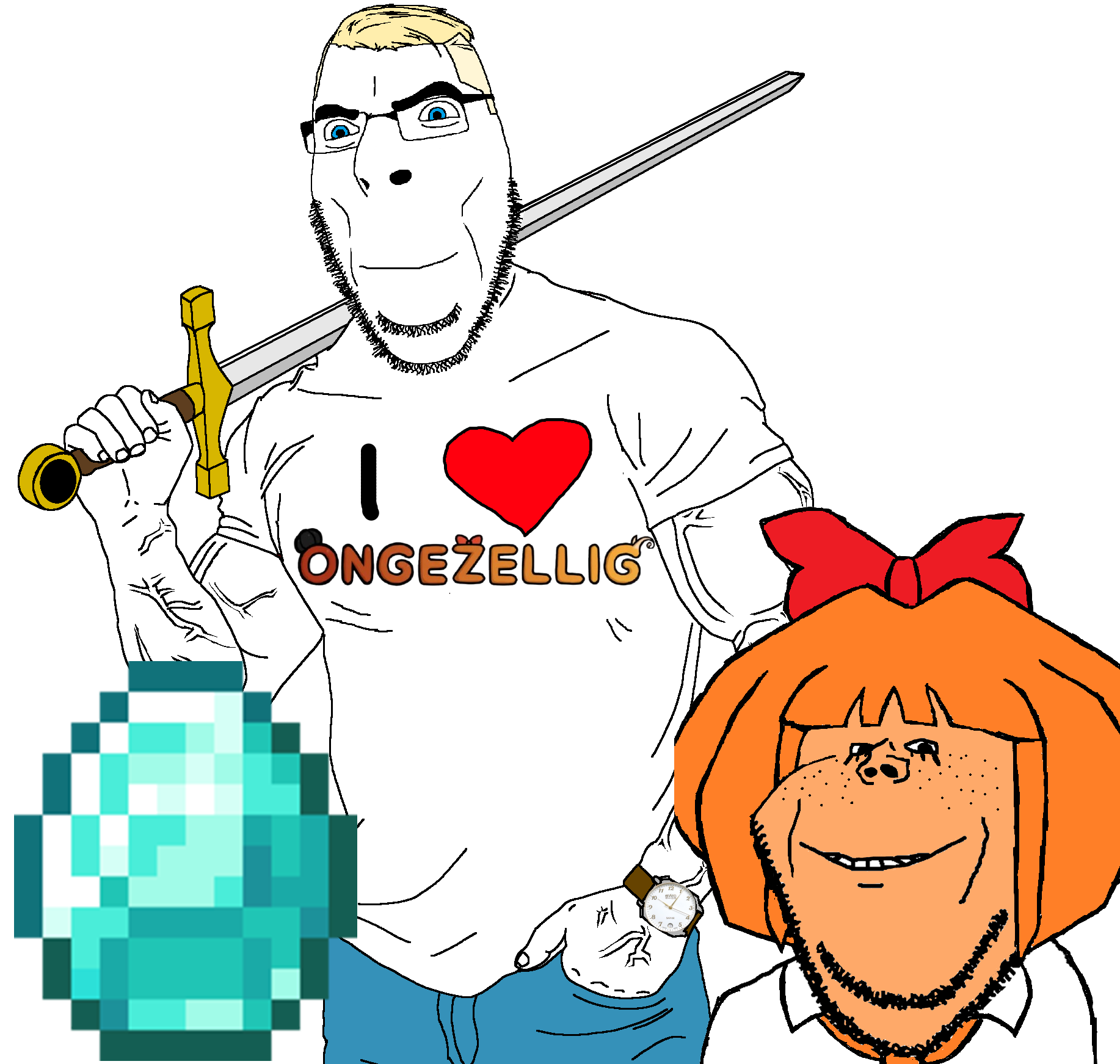 mymy schoppenboer, cobson, impish soyak ears, aryan beast, beige skin, blonde hair, blue eyes, bow, buff, closed mouth