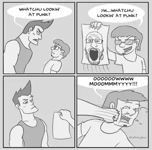 markiplier soyjak, 4-panel, catninjaxd, comic, punch