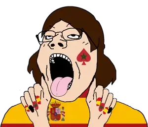 SoyBooru.com - 148706 - clothes eyelashes female femjak glasses hair open_mouth series_foidjaks soyjak subvariant_gapejak_female template transparent_background variant_gapejak.png