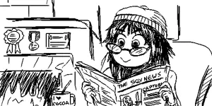 sleep chvd, soytan, feraljak, award, cup, glasses, knife, newspaper, oekaki
