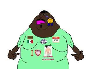 meximutt, shirtjak, morbidmutt, animal, award, black skin, discord, eyeglasses, fat, morbidly obese