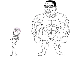 chudjak, gapejak, perceptive chud, iswearimgoingto, angry, buff, chud, crossed arms, glasses, muscles