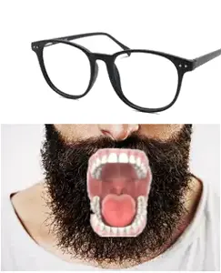 beardglassesopenmouthjak, beard, glasses, open mouth, white background