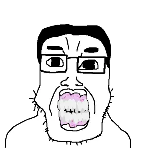 chudjak, markiplier soyjak, chudplayer, chudplier, hair, stubble, teeth, uncolored skin