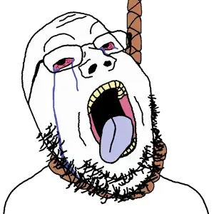 gapejak, hanging soyjaks, ack, bloodshot eyes, crying, hanging, noose, rope, rotten teeth, suicide