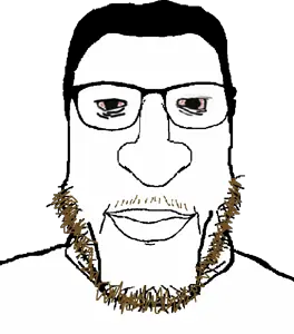 markiplier soyjak, carbjak, coomerjak, coomer, glasses, gooner, hair, looking at you, stubble, transparent background