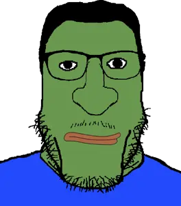 pepe, markiplier soyjak, carbjak, glasses, green skin, hair, looking at you, stubble