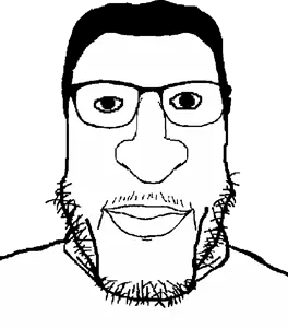 markiplier soyjak, carbjak, glasses, hair, looking at you, original, stubble, transparent background