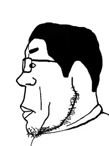 chudjak, markiplier soyjak, chudplier, sidechudplier, sideplier, sidejaks, closed mouth, fixed, hair, neutral