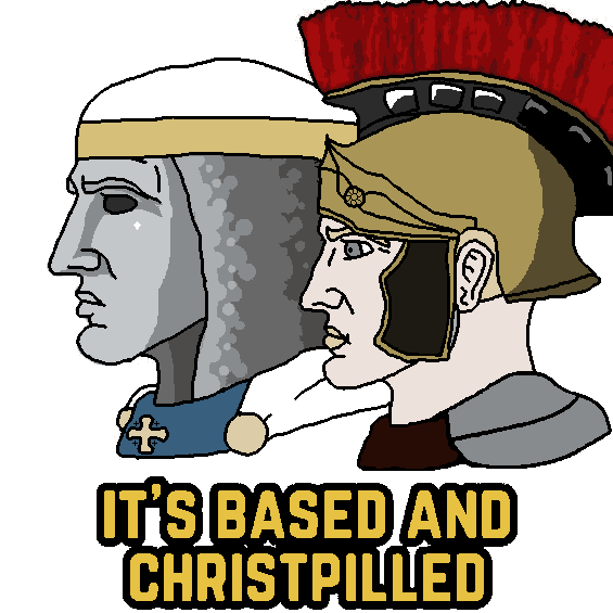 yes chad, it's based and christpilled, aliased, based, blonde hair, chin, christian cross, christianity, clothes, cross